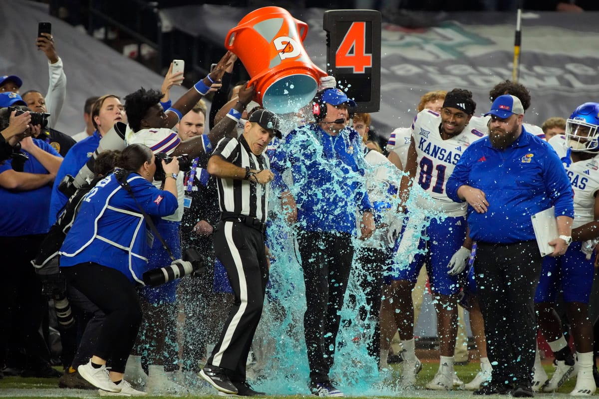 Reliving the first postseason Gatorade bath for KU in 15 years