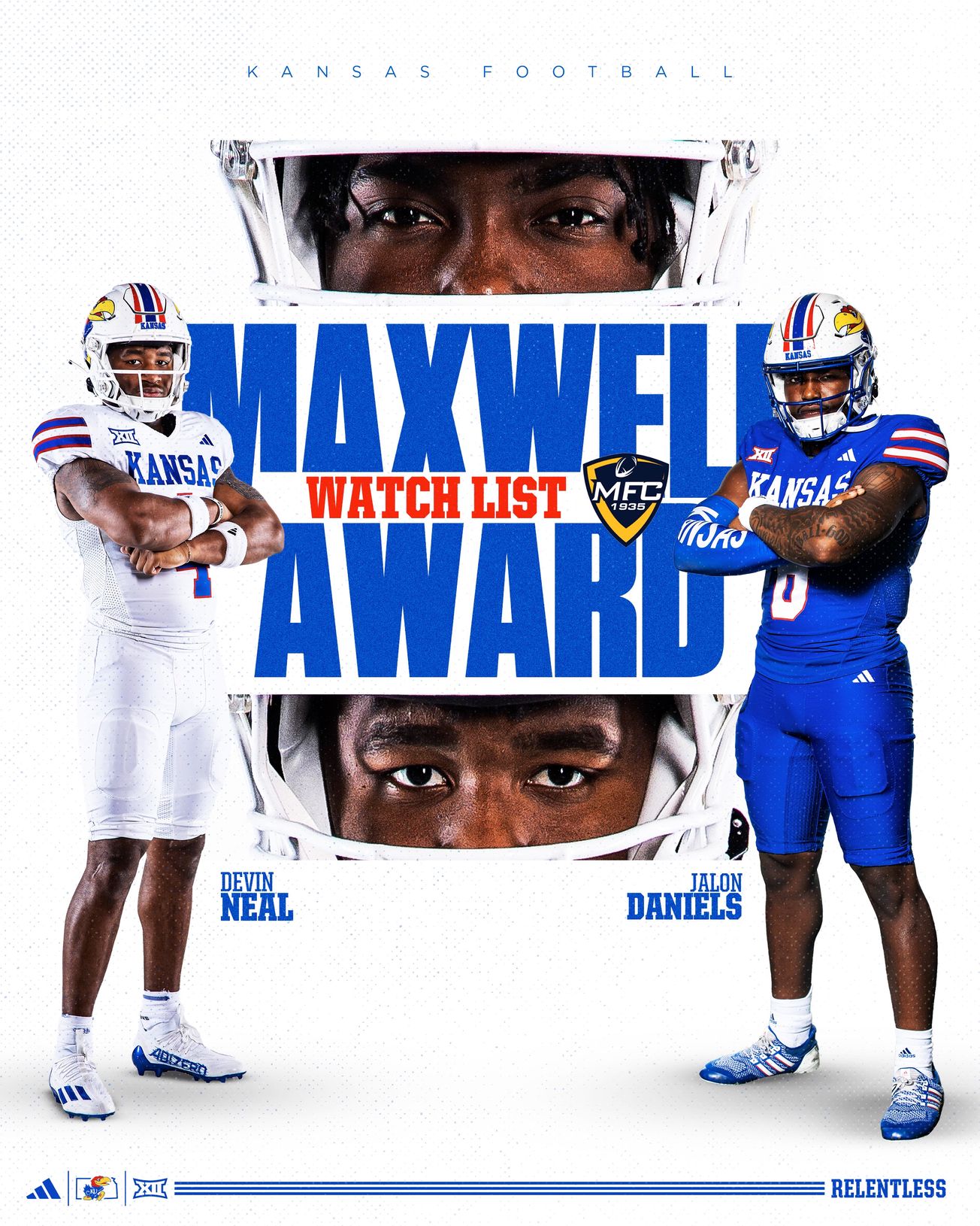 Daniels, Neal named to 2023 Maxwell Award watch list