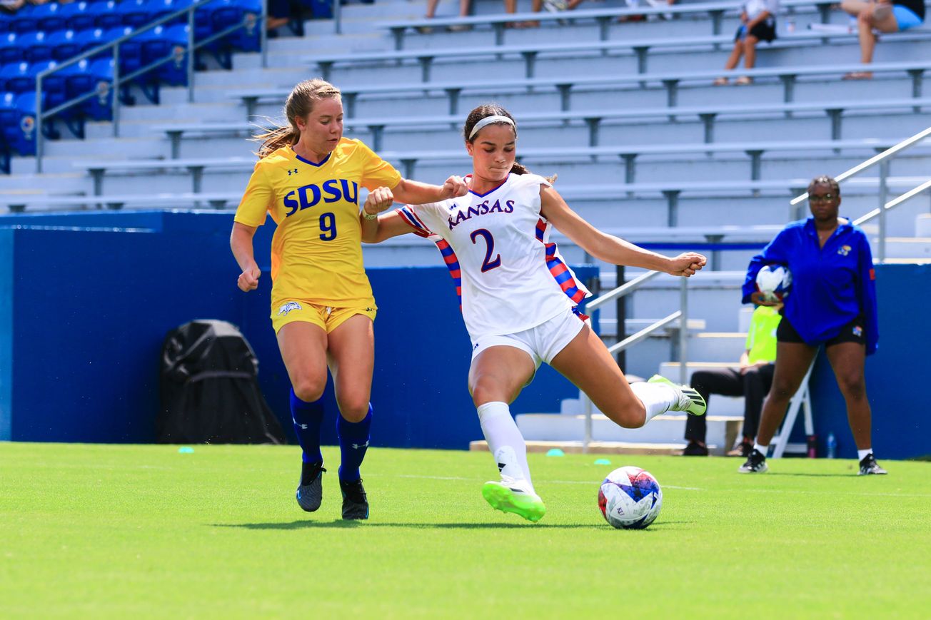 Freshman Olivia Page making waves for Kansas soccer at the back post